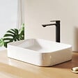 EMKE - EMKE Vasque à poser céramique 505×370×110 mm, Lavabo salle de bain rectangulaire, Lavabo en céramique blanc brillant - vignette