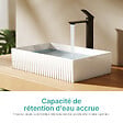 EMKE - EMKE Vasque à poser céramique 45×32×11cm, Lavabo salle de bain rectangulaire, Lavabo en céramique blanc brillant - vignette
