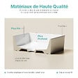 EMKE - EMKE Vasque à poser céramique 45×32×11cm, Lavabo salle de bain rectangulaire, Lavabo en céramique blanc brillant - vignette
