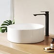 EMKE - EMKE Vasque à Poser en céramique 352 × 352 ×112 mm, Lavabo salle de bain Ronde, Lavabo à poser blanc brillant - vignette