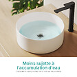 EMKE - EMKE Vasque à Poser en céramique 352 × 352 ×112 mm, Lavabo salle de bain Ronde, Lavabo à poser blanc brillant - vignette