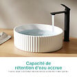 EMKE - EMKE Vasque à Poser en céramique 360 × 360 ×115 mm, Lavabo salle de bain Ronde, Lavabo à poser blanc brillant - vignette