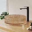 EMKE - EMKE Vasque à Poser en Verre Cristal 400 × 400 ×120 mm, Rond, Lavabo en Verre Or Rose - vignette