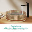 EMKE - EMKE Vasque à Poser en Verre Cristal 400 × 400 ×120 mm, Rond, Lavabo en Verre Or Rose - vignette