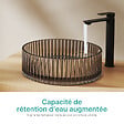 EMKE - EMKE Vasque à Poser en Verre Cristal 400 × 400 ×120 cm, Rond, Lavabo en Verre Noir - vignette