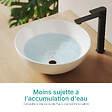 EMKE - EMKE Vasque à Poser en céramique 415 × 415 ×155 mm, Lavabo salle de bain Ronde, Lavabo à poser blanc brillant - vignette
