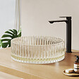 EMKE - EMKE Vasque à Poser en Verre Cristal 400 × 400 ×120 mm, Rond, Lavabo en Verre Or  Champagne - vignette
