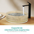 EMKE - EMKE Vasque à Poser en Verre Cristal 400 × 400 ×120 mm, Rond, Lavabo en Verre Or  Champagne - vignette