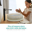 EMKE - EMKE Vasque à Poser en Verre Cristal 400 × 400 ×120 mm, Rond, Lavabo en Verre Or  Champagne - vignette