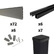 DECKLINEA - Kit Clôture Bois Composite Platine 11x1,8m RIO - Poteaux en Aluminium Noir - Brise Vue - Palissade - vignette