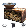 GRILL'CHIC - Pack Privilege Brasero Traditionnel Corten 103 Simple Cuve - Avec rangement bois - vignette