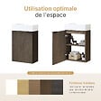 EMKE - EMKE Meuble de Salle de Bain Suspendu avec Vasque en Céramique, Meuble Vasque Chêne 417x240x646 mm pour Salle de Bains & WC - vignette