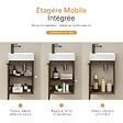 EMKE - EMKE Meuble de Salle de Bain Suspendu avec Vasque en Céramique, Meuble Vasque Chêne 417x240x646 mm pour Salle de Bains & WC - vignette