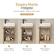 EMKE - EMKE Meuble de Salle de Bain Suspendu avec Vasque en Céramique, Meuble Vasque Chêne Doré Mat 417x240x646 mm pour Salle de Bains & WC - vignette