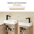 EMKE - EMKE Meuble de Salle de Bain Suspendu avec Vasque en Céramique, Meuble Vasque Chêne Doré Mat 417x240x646 mm pour Salle de Bains & WC - vignette