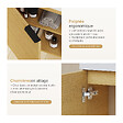 EMKE - EMKE Meuble de Salle de Bain Suspendu avec Vasque en Céramique, Meuble Vasque Bois Naturel 417x240x646 mm pour Salle de Bains & WC - vignette