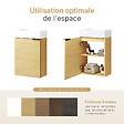 EMKE - EMKE Meuble de Salle de Bain Suspendu avec Vasque en Céramique, Meuble Vasque Bois Naturel 417x240x646 mm pour Salle de Bains & WC - vignette