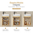 EMKE - EMKE Meuble de Salle de Bain Suspendu avec Vasque en Céramique, Meuble Vasque Bois Naturel 417x240x646 mm pour Salle de Bains & WC - vignette