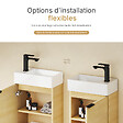EMKE - EMKE Meuble de Salle de Bain Suspendu avec Vasque en Céramique, Meuble Vasque Bois Naturel 417x240x646 mm pour Salle de Bains & WC - vignette