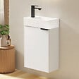 EMKE - EMKE Meuble de Salle de Bain Suspendu avec Vasque en Céramique, Meuble Vasque Blanc 417x240x646 mm pour Salle de Bains & WC - vignette