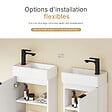 EMKE - EMKE Meuble de Salle de Bain Suspendu avec Vasque en Céramique, Meuble Vasque Blanc 417x240x646 mm pour Salle de Bains & WC - vignette