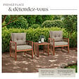 TECTAKE - Ensemble lounge EIVISSA au design en corde marron naturel - vignette