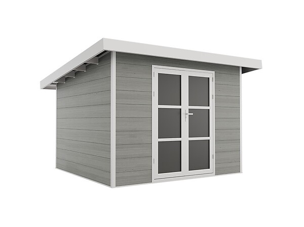 DIRECT-ABRIS - Abri de Jardin Composite ALMA - 9m2 Gris clair - Cabane de Jardin - large