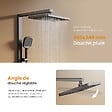 EMKE - EMKE Colonne de douche Gris Anthracite avec plaque de 40 cm, douche à effet pluie de 36 cm, douchette à main avec 4  in 1 jets Système de douche - vignette
