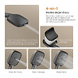 EMKE - EMKE Colonne de douche Gris Anthracite avec plaque de 40 cm, douche à effet pluie de 36 cm, douchette à main avec 4  in 1 jets Système de douche - vignette