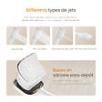 EMKE - EMKE Colonne de douche Blanc avec plaque de 40 cm, douche à effet pluie de 36 cm, douchette à main avec 4  in 1 jets Système de douche - vignette
