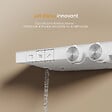 EMKE - EMKE Colonne de douche Blanc avec plaque de 40 cm, douche à effet pluie de 36 cm, douchette à main avec 4  in 1 jets Système de douche - vignette