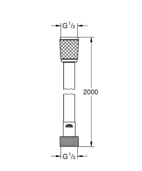 GROHE - Flexible de douche Rotaflex Grohe - 200cm - Anti-torsion - Chromé - large