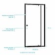 AURLANE - Porte de douche Pivotante Noir 70-80x185cm - Extensible de 69 à 80 cm - BLACK SLIDE 70 80 - vignette