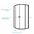 AURLANE - Ensemble portes de douche coulissantes quart de cercle Noir 90x90x185cm - BLACK SLIDE 90 - vignette