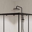 AURLANE - Ensemble portes de douche coulissantes extensibles Noir 80/90x185cm - BLACK SLIDE 80-90 - vignette