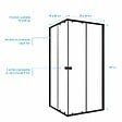 AURLANE - Ensemble portes de douche coulissantes extensibles Noir 80/90x185cm - BLACK SLIDE 80-90 - vignette