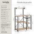 TECTAKE - Etagère de cuisine Crawley réglable en hauteur 90x40x131,5cm  Bois clair industriel, Chêne Sonoma - vignette