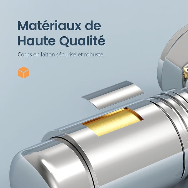 EMKE - EMKE Robinet de Radiateur, Robinet Thermostatique pour Radiateur avec Contrôleur de Température, Chrome - large