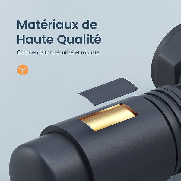 EMKE - EMKE Robinet de Radiateur, Robinet Thermostatique pour Radiateur avec Contrôleur de Température, Anthracite - large