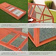 TECTAKE - Clapier MURPHY pliable avec toit ouvrant marron - vignette
