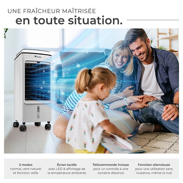 TECTAKE - Rafraîchisseur d'air mobile blanc - large