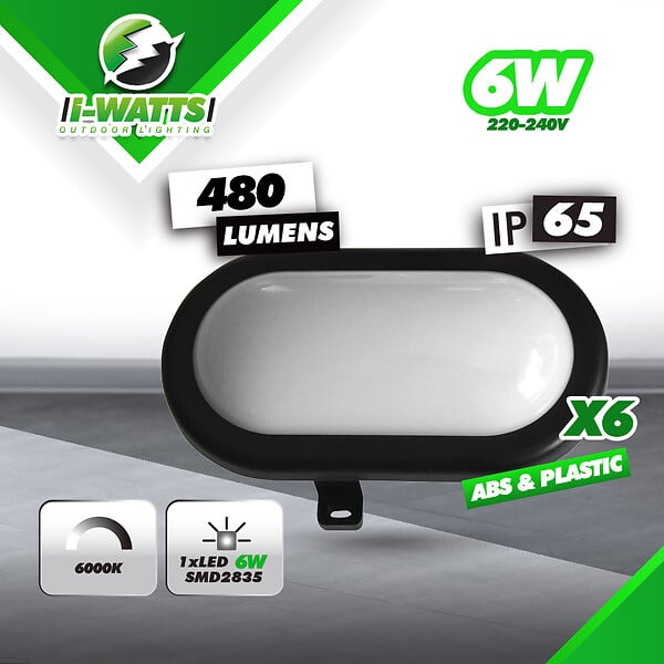 I-WATTS OUTDOOR LIGHTING - Lot de 6 hublots led 6W - 480 lumens - IP65 - large