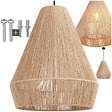 TECTAKE - Suspension SURI en jute au style bohème 40W marron naturel - vignette