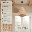 TECTAKE - Suspension SURI en jute au style bohème 40W marron naturel - vignette