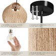 TECTAKE - Suspension SURI en jute au style bohème 40W marron naturel - vignette
