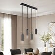 TECTAKE - Plafonnier Lumea, 4 lampes, câbles réglables en longueur noir - vignette