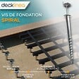 DECKLINEA - Vis de Fondation SPIRAL - Pour Terrasse - Hauteur : 80 cm - Support en L inclus - Fixation Sans Beton - vignette