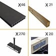 DECKLINEA - Kit Terrasse Composite ATLANTA 15m² - 46 Lames de Terrasse (220 x 14.5 x 2.25 cm) - Antracite - Garantie 15 ans - Fixation par Clips - vignette