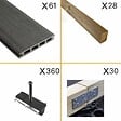 DECKLINEA - Kit Terrasse Composite NAVIA 20m² - Gris Foncé - 61 lames de terrasse (220 x 14.5 x 2.2 cm) - Fixation par Clips - Terrasse Livraison Rapide - vignette