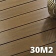 DECKLINEA - Kit Terrasse Composite NAVIA 30m² - Teck - 91 lames de terrasse (220 x 14.5 x 2.2 cm) - Fixation par Clips - Terrasse Livraison Rapide - vignette